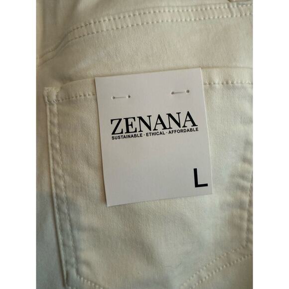 Zenana Wide Leg Jeans Off White Women’s Size Large NWT - Picture 6 of 8